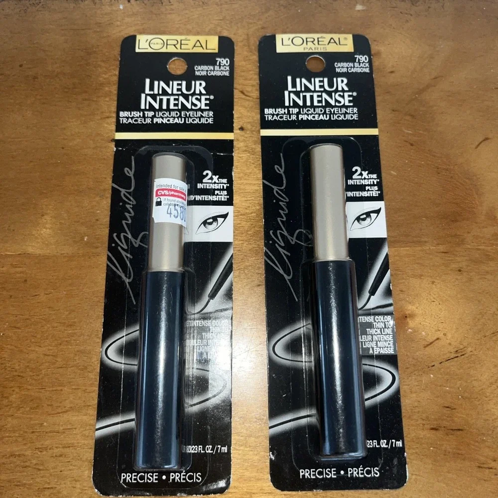 2X Loreal Lineur Intense Brush Tip Liquid Eyeliner #790 Carbon‎ Black